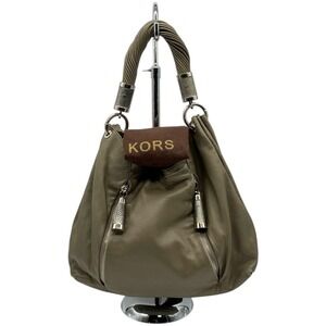 Michael Kors Tonne Shoulder Bag Hobo Taupe Leather Designer Purse Handbag